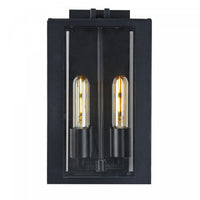 Waterville Matte Black 2-Light Outdoor Wall Sconce II