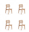 Versailles Industry Chic Wood Dining Chair in Natural - Set of 4 