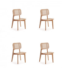 Versailles Industry Chic Wood Dining Chair in Natural - Set of 4