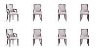 Grand Traditional 8-Piece Dining Chair Set in Light Gray 