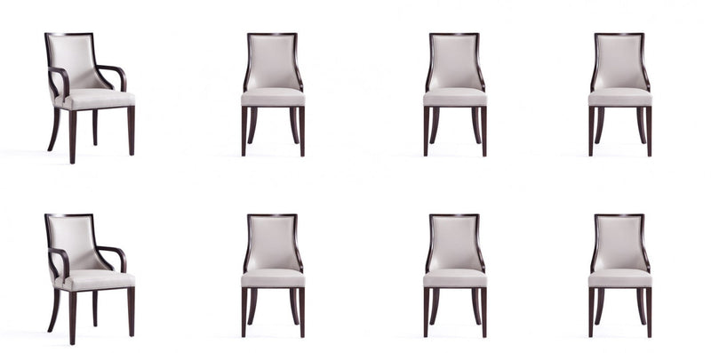 Grand Traditional 8-Piece Dining Chair Set in Light Gray 