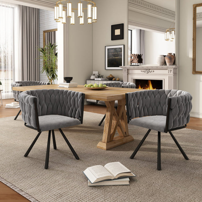 Amelia Velvet Swivel Dining Chairs with Tufted Upholstered and Metal Legs Set of 2, Grey  