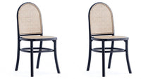 Manhattan Comfort Set of 2 Paragon Dining Chairs - Black Cane