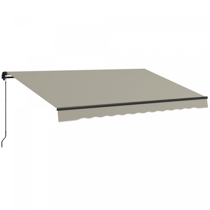 Outsunny 13' X 10' Patio Retractable Awning Sunshade Shelter, Light Grey