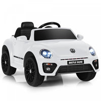 Costway 12v Kids Ride On Car Licensed Volkswagen Beetle W/ Remote Control & Music White
