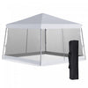 Outsunny 12' X 12' Pop Up Gazebo, Foldable Canopy Tent With Carrying Bag, Mesh Sidewalls And 3-level