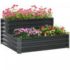 Outsunny 2 Tier Raised Garden Bed, 47\" X 40\" X 23'' Galvanized Steel Planter Box For Vegetables, Flo