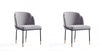 Flor Modern Metal Twill Weave Dining Chair in Gray - Set of 2 
