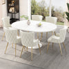 Sophia Modern 7pc Dining Set with table and Chairs,Beige Dining Room Set  
