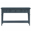 Sabina Solid Wood Console Table With 3 Drawers And Shelf - Navy 