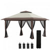 Outsunny 13' X 13' Pop Up Canopy With Mesh Sidewalls, Easy Up Canopy Tent Shelter With 2-tier Roof, 
