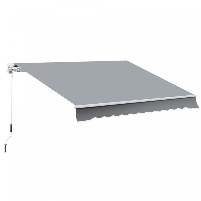 Outsunny 13' X 8' Manual Retractable Patio Awning Sun Shade Outdoor Deck Window Door Canopy Shelter 