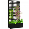 Outsunny Galvanized Planter Box with Trellis, 35" x 16" x 70"