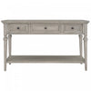 Sabina Solid Wood Console Table With 3 Drawers And Shelf - Grey Wash 