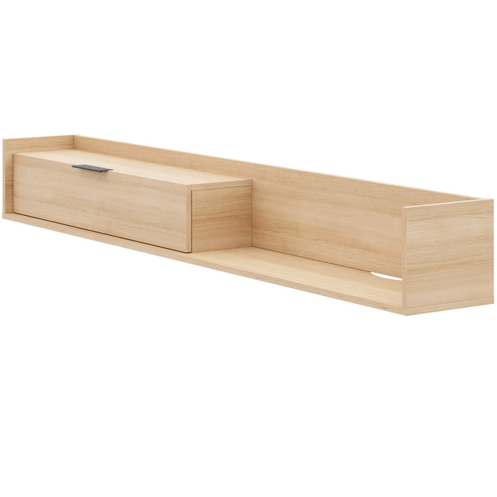 Nordika Slim 72\" Wall-Mounted TV Stand with Storage Cabinet - Natural Blonde Oak 