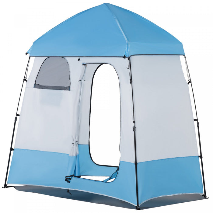 Outsunny Pop Up Shower Tent, Portable Privacy Shelter For 2 Persons, Changing Room With 2 Windows, 3