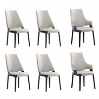 Kara Modern 6-Piece Dining Chair Set in Light Gray 