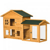 Pawhut 59\" Wooden Rabbit Hutch 2 Tier Bunny House Pet Playpen Enclosure For Indoor Outdoor With Slid