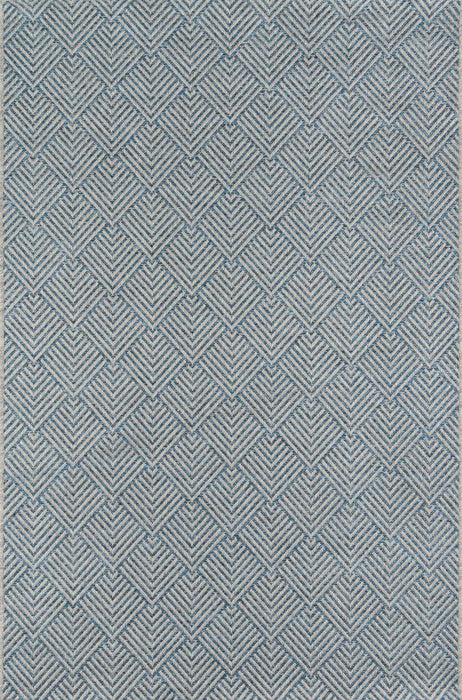 Laura Contemporary 6'7\" x 9'6\" Area Rug in Blue Indoor Area Rug 