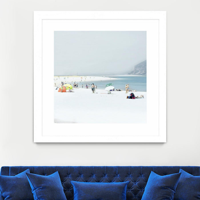 \"Troia\" Matted and Framed White 30x30 Wall Art