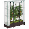 Outsunny Plastic Raised Bed With Trellis And Pe Cover, 47 X 16 X 50 In