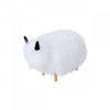 Julius Upholstered Wood Yak Footstool Ottoman - White 
