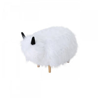 Julius Upholstered Wood Yak Footstool Ottoman - White 
