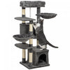 Pawhut 52.5\" Cat Tree, Cat Tower For Indoor Cats With Scratching Posts, Cat Condos, Bed, Platforms, 