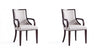 Grand Traditional Wood Upholstered Armchair in Light Gray - Set of 2 Dining Chair 