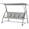 Outsunny 3-seat Outdoor Patio Swing Chair, Converting Flat Bed, Canopy Swing Glider With Adjustable 