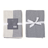 3 Pack Dual Waffle Kitchen Towel Set Ash Kitchen Linen