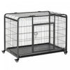 Pawhut Folding Heavy Duty Dog Crate Heavy Duty Cage For Large Sized Dogs With Double Doors, Lockable