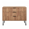 Dumbo Modern 35\" Fluted Dresser in Golden Brown (3-Drawer) 