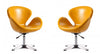 Raspberry Modern Upholstered Swivel Lounge Chair in Yellow - Set of 2 Accent Chair 