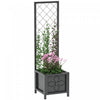 Outsunny Metal Planter Box Galvanized Planter with Trellis, Drainage Holes
