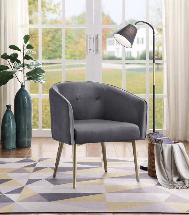 Velma Accent Chair Grey Velvet 