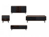 Duane Mid-Century Modern 4-Piece Living Room Set in Black 