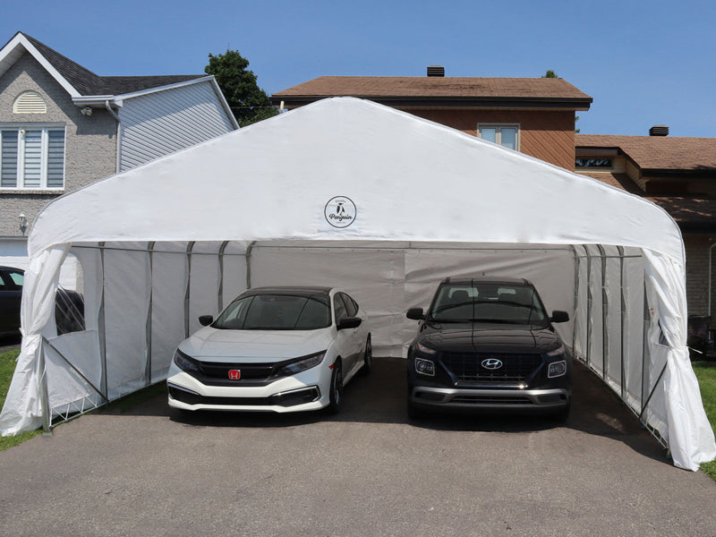 Gazebo Penguin Deluxe Double Car Shelter 18 ft x 20 ft.
