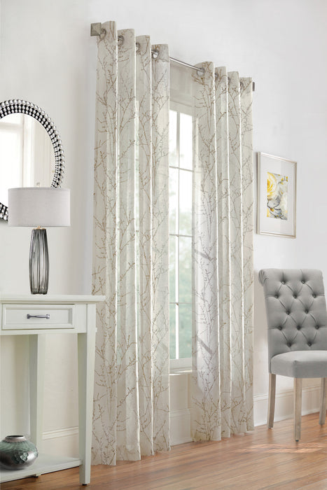 Lisette Taupe Grommet Curtain Panel - 52\" X 95\"