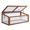 Outsunny 39\" X 26\" X 16\" Wooden Cold Frame Polycarbonate Planter Box, Brown