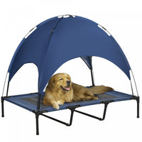 Pawhut Elevated Dog Bed With Canopy, Portable Raised Dog Cot For Xl Sized Dogs, Indoor & Outdoor, 48