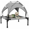Pawhut Elevated Dog Bed With Canopy, Cooling Dog Cot Bed For Camping, Portable Raised Pet Cot With W
