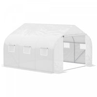 Outsunny 15'x10'x7' Heavy Duty Walk-in Tunnel Greenhouse Gardening Planting Shed Warm Green House Wh