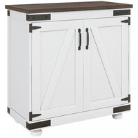 HOMCOM Storage Cabinet, Buffet Sideboard with Barn Door, Adjustable Shelf