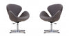 Raspberry Modern Upholstered Swivel Lounge Chair in Gray - Set of 2 Accent Chair 