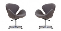 Raspberry Modern Upholstered Swivel Lounge Chair in Gray - Set of 2 Accent Chair 