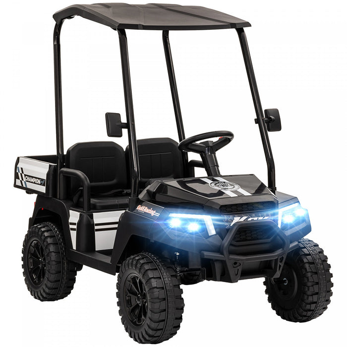 Qaba 2 Seater Electric Car For Kids, 24v Battery Powered Ride-On Kids Electric Car W/ Remote Control