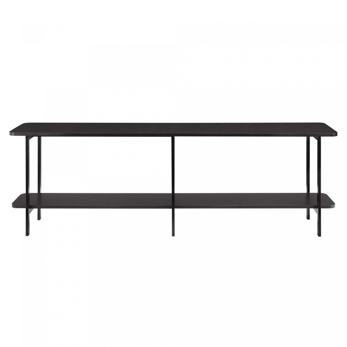 Celine Contemporary Modern 71\" Console Table in Black (2-Shelf) 