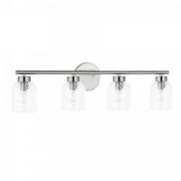 Dainolite Vienna 4 Light Incandescent Vanity Polished Chrome Clear Ribbed Glass Lamp
