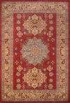Mila Traditional 7'10\" x 9'10\" Area Rug in Red Indoor Area Rug 